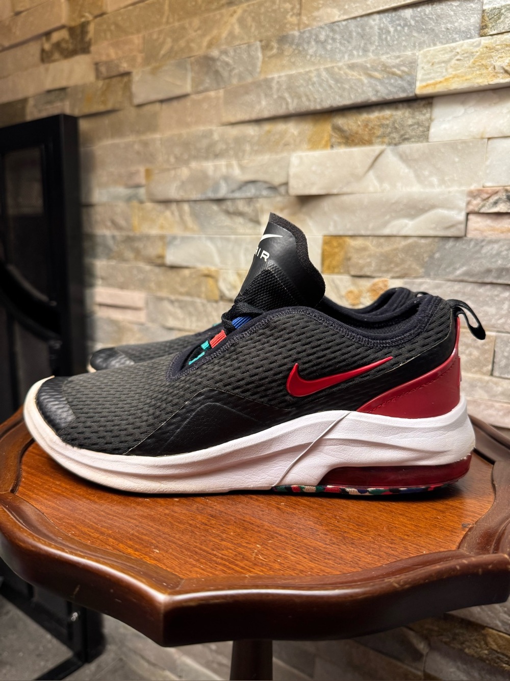 Youth Sz 4.5 Nike Air Max Motion 2 MC Black Multi Color Shoes Sneakers